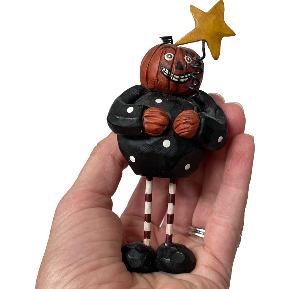 Halloween Blossum Bucket Suzi Skoglund Pumpkin Figure Primitive O'Lantern READ